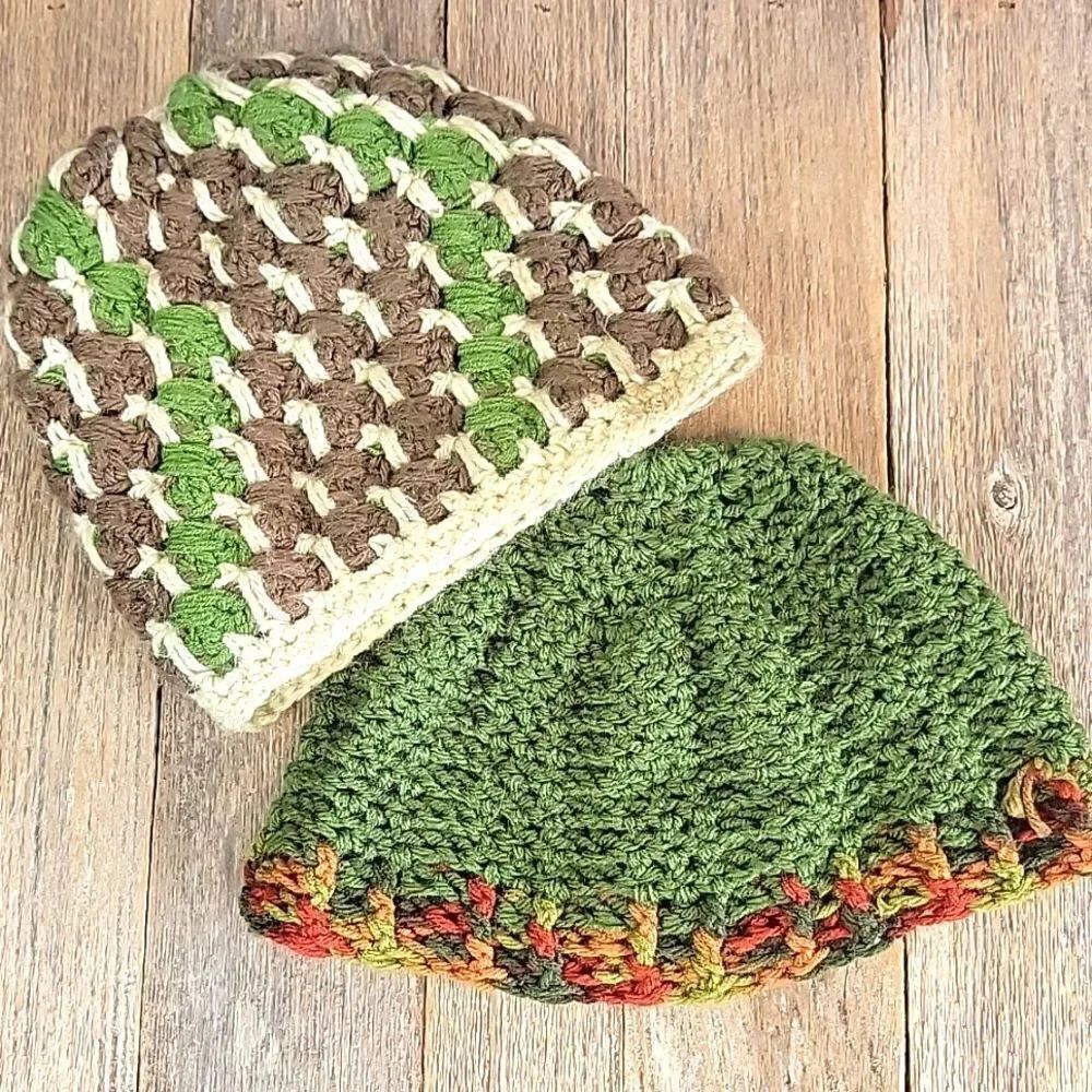 Handmade knit winter beanie Bundle of 2